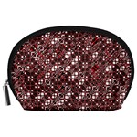 Abstract Red Black Checkered Accessory Pouch (Large)