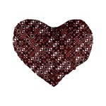 Abstract Red Black Checkered Standard 16  Premium Flano Heart Shape Cushions