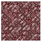Abstract Red Black Checkered Large Satin Scarf (Square)