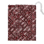 Abstract Red Black Checkered Drawstring Pouch (4XL)