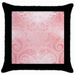 Pretty Pink Spirals Throw Pillow Case (Black)