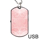 Pretty Pink Spirals Dog Tag USB Flash (One Side)