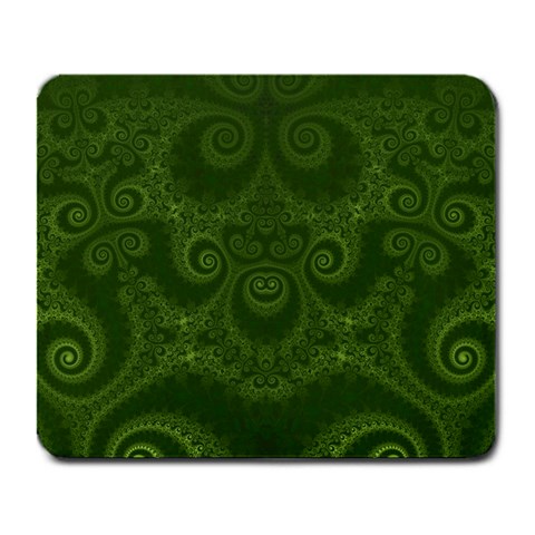 Forest Green Spirals Large Mousepads from ArtsNow.com Front