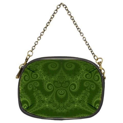 Forest Green Spirals Chain Purse (Two Sides) from ArtsNow.com Front