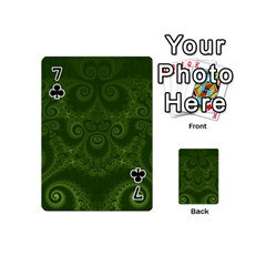 Forest Green Spirals Playing Cards 54 Designs (Mini) from ArtsNow.com Front - Club7