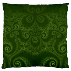 Forest Green Spirals Large Flano Cushion Case (Two Sides) from ArtsNow.com Front