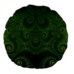 Forest Green Spirals Large 18  Premium Flano Round Cushions from ArtsNow.com Back