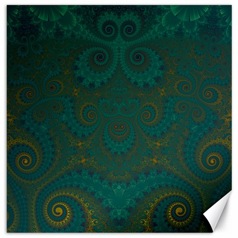 Teal Green Spirals Canvas 16  x 16  from ArtsNow.com 15.2 x15.41  Canvas - 1