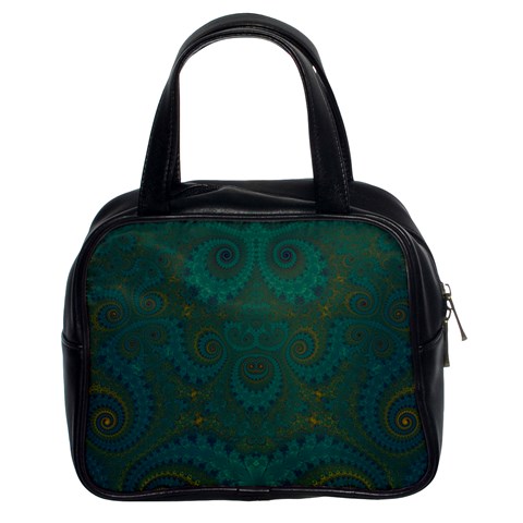 Teal Green Spirals Classic Handbag (Two Sides) from ArtsNow.com Front
