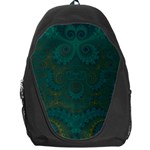 Teal Green Spirals Backpack Bag