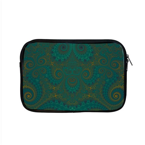 Teal Green Spirals Apple MacBook Pro 15  Zipper Case from ArtsNow.com Front