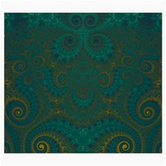 Teal Green Spirals Roll Up Canvas Pencil Holder (S) from ArtsNow.com Front