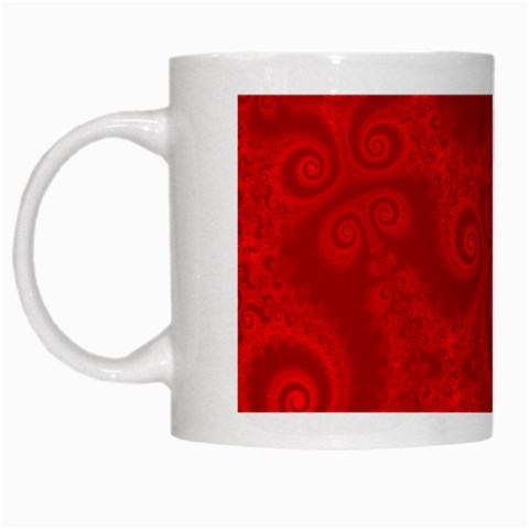 Red Spirals White Mugs from ArtsNow.com Left