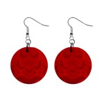 Red Spirals Mini Button Earrings