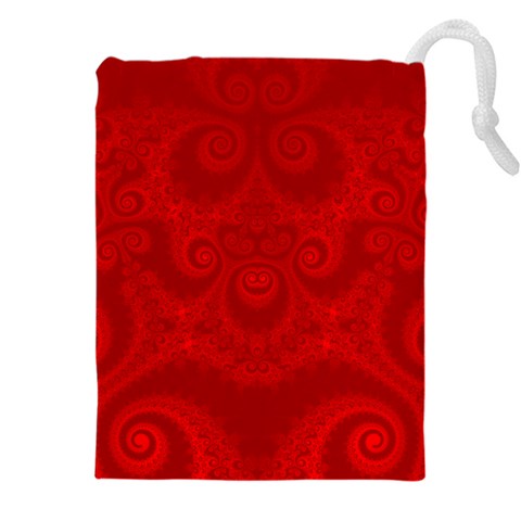 Red Spirals Drawstring Pouch (4XL) from ArtsNow.com Front