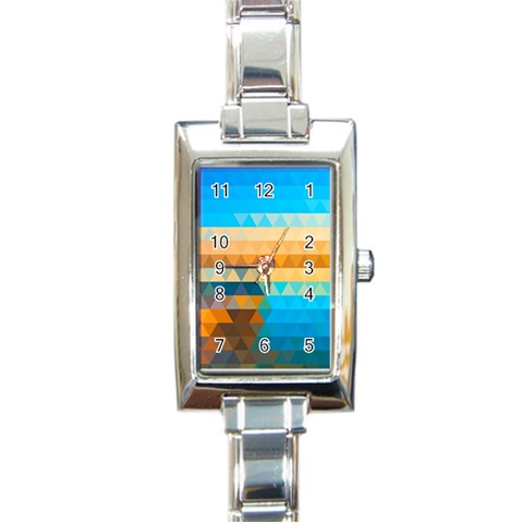Mosaic  Rectangle Italian Charm Watch from ArtsNow.com Front