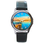 Mosaic  Round Metal Watch