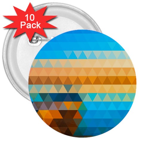 Mosaic  3  Buttons (10 pack)  from ArtsNow.com Front