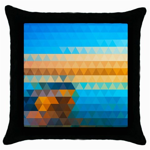Mosaic  Throw Pillow Case (Black) from ArtsNow.com Front