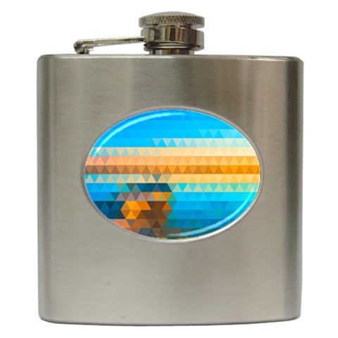Mosaic  Hip Flask (6 oz) from ArtsNow.com Front