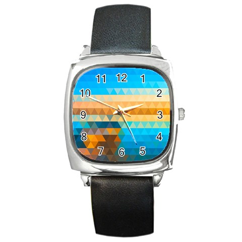Mosaic  Square Metal Watch from ArtsNow.com Front