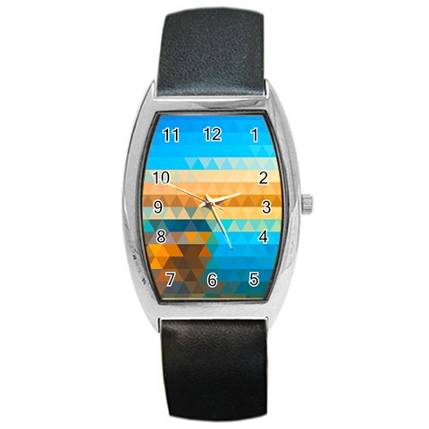 Mosaic  Barrel Style Metal Watch from ArtsNow.com Front