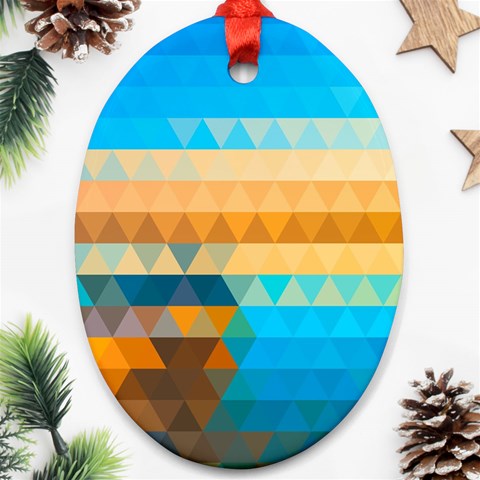 Mosaic  Oval Ornament (Two Sides) from ArtsNow.com Front