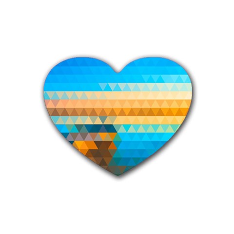 Mosaic  Rubber Coaster (Heart)  from ArtsNow.com Front
