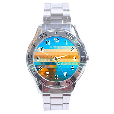 Mosaic  Stainless Steel Analogue Watch from ArtsNow.com Front