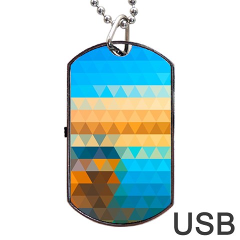 Mosaic  Dog Tag USB Flash (One Side) from ArtsNow.com Front