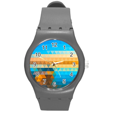 Mosaic  Round Plastic Sport Watch (M) from ArtsNow.com Front