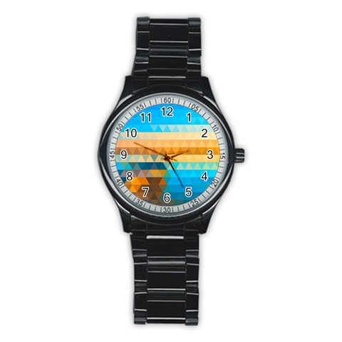 Mosaic  Stainless Steel Round Watch from ArtsNow.com Front