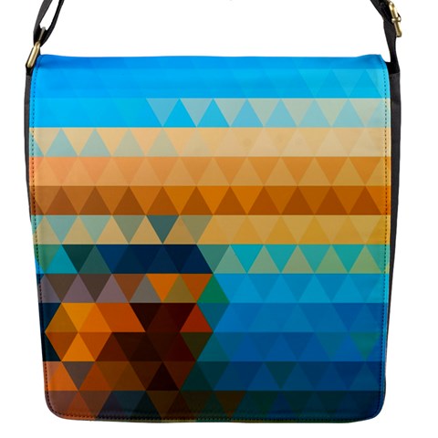 Mosaic  Flap Closure Messenger Bag (S) from ArtsNow.com Front