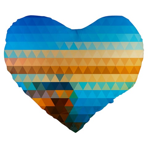 Mosaic  Large 19  Premium Flano Heart Shape Cushions from ArtsNow.com Front