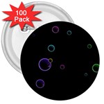 Bubble in dark 3  Buttons (100 pack) 