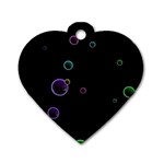 Bubble in dark Dog Tag Heart (One Side)