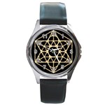 Sacred Geometry: Metatron Round Metal Watch