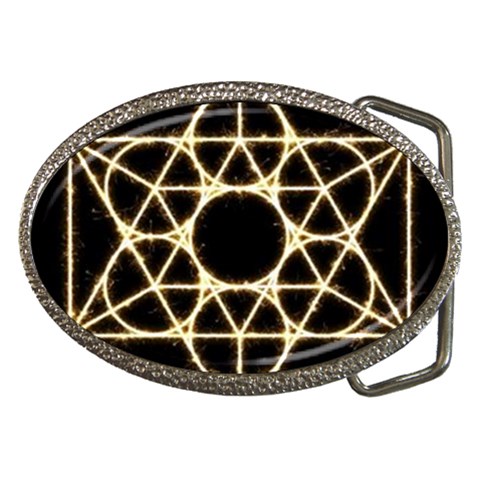 Sacred Geometry: Metatron Belt Buckle from ArtsNow.com Front