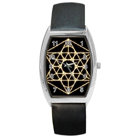Sacred Geometry: Metatron Barrel Style Metal Watch from ArtsNow.com Front