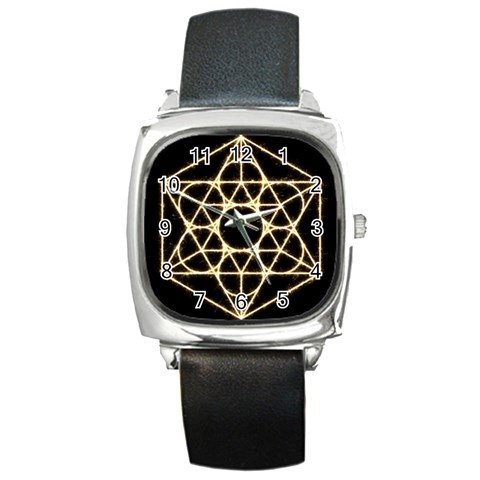 Sacred Geometry: Metatron Square Metal Watch from ArtsNow.com Front