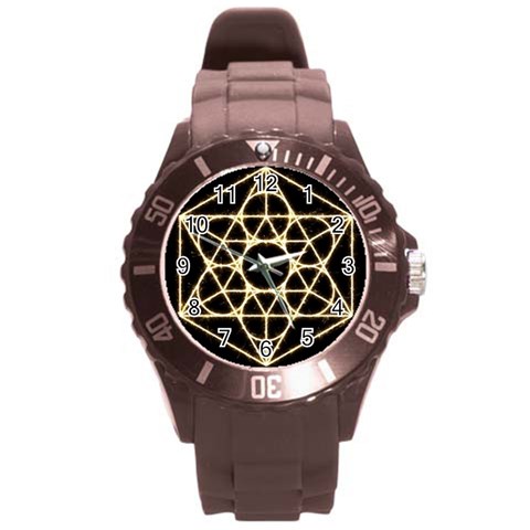 Sacred Geometry: Metatron Round Plastic Sport Watch (L) from ArtsNow.com Front