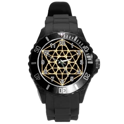 Sacred Geometry: Metatron Round Plastic Sport Watch (L) from ArtsNow.com Front