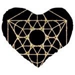 Sacred Geometry: Metatron Large 19  Premium Flano Heart Shape Cushion