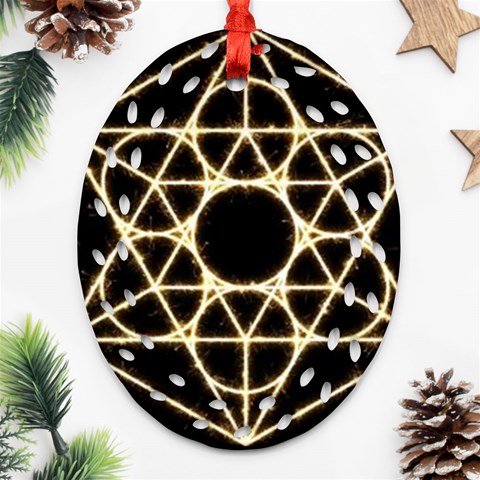 Sacred Geometry: Metatron Oval Filigree Ornament (Two Sides) from ArtsNow.com Front