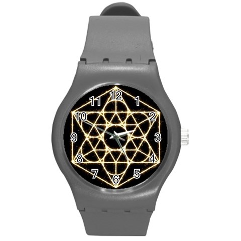 Sacred Geometry: Metatron Round Plastic Sport Watch (M) from ArtsNow.com Front