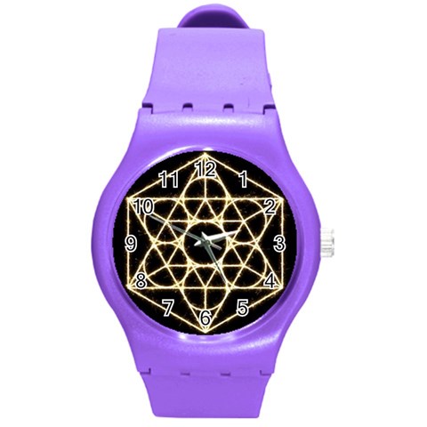 Sacred Geometry: Metatron Round Plastic Sport Watch (M) from ArtsNow.com Front