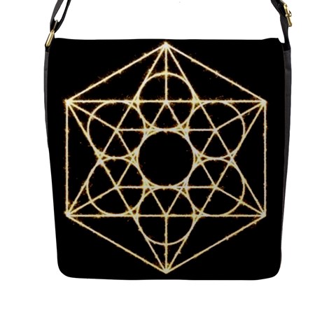 Sacred Geometry: Metatron Flap Closure Messenger Bag (L) from ArtsNow.com Front