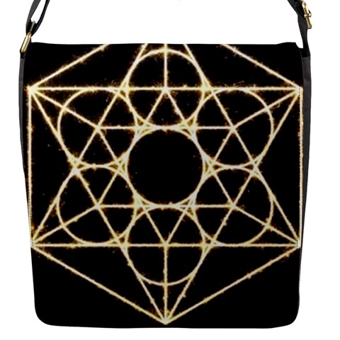 Sacred Geometry: Metatron Flap Closure Messenger Bag (S) from ArtsNow.com Front
