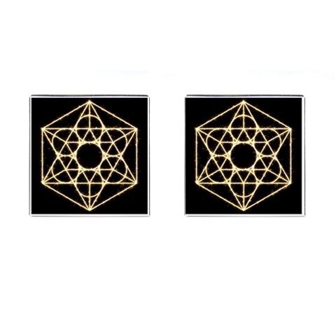 Sacred Geometry: Metatron Cufflinks (Square) from ArtsNow.com Front(Pair)