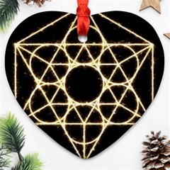 Sacred Geometry: Metatron Heart Ornament (Two Sides) from ArtsNow.com Front